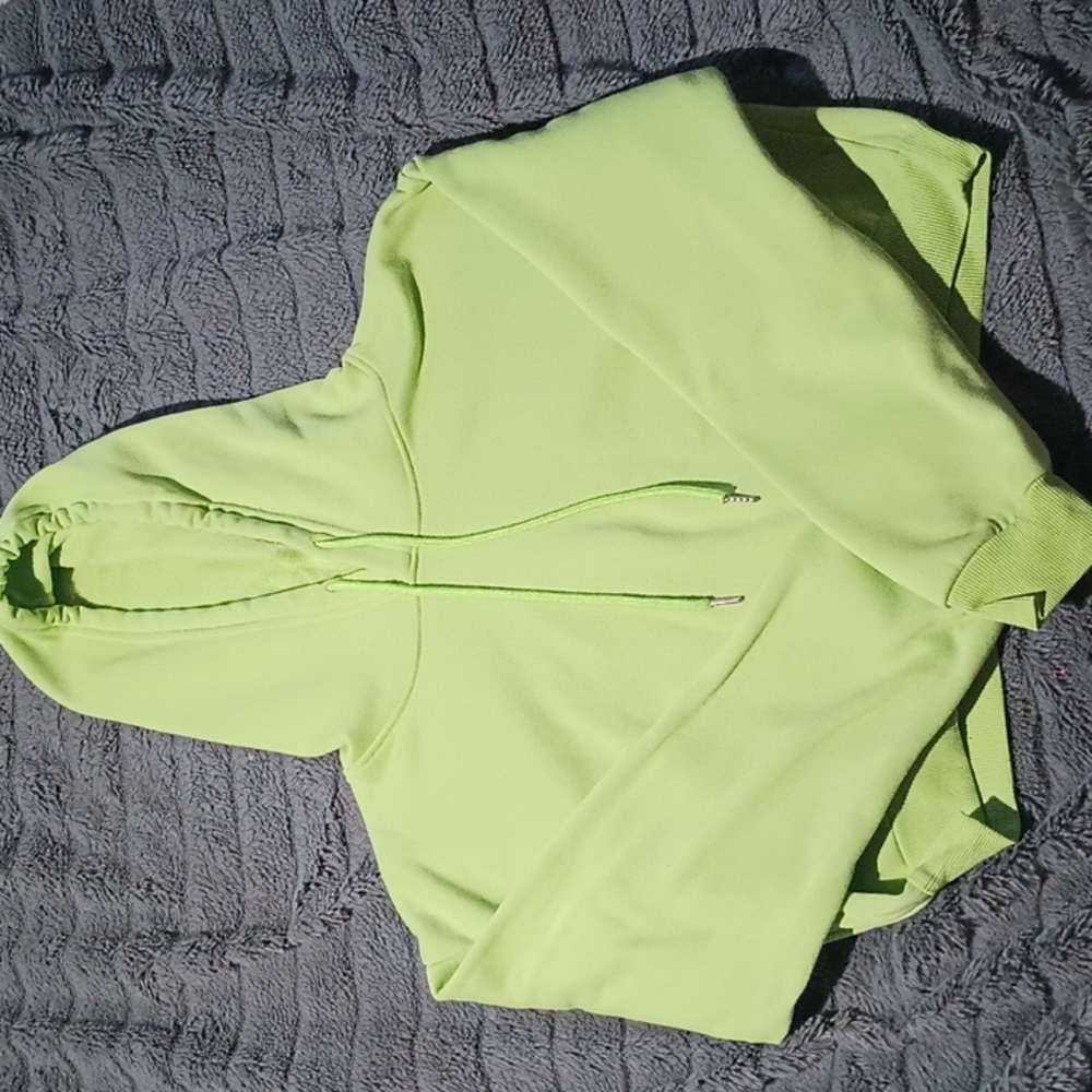 Lime green cropped hoodie